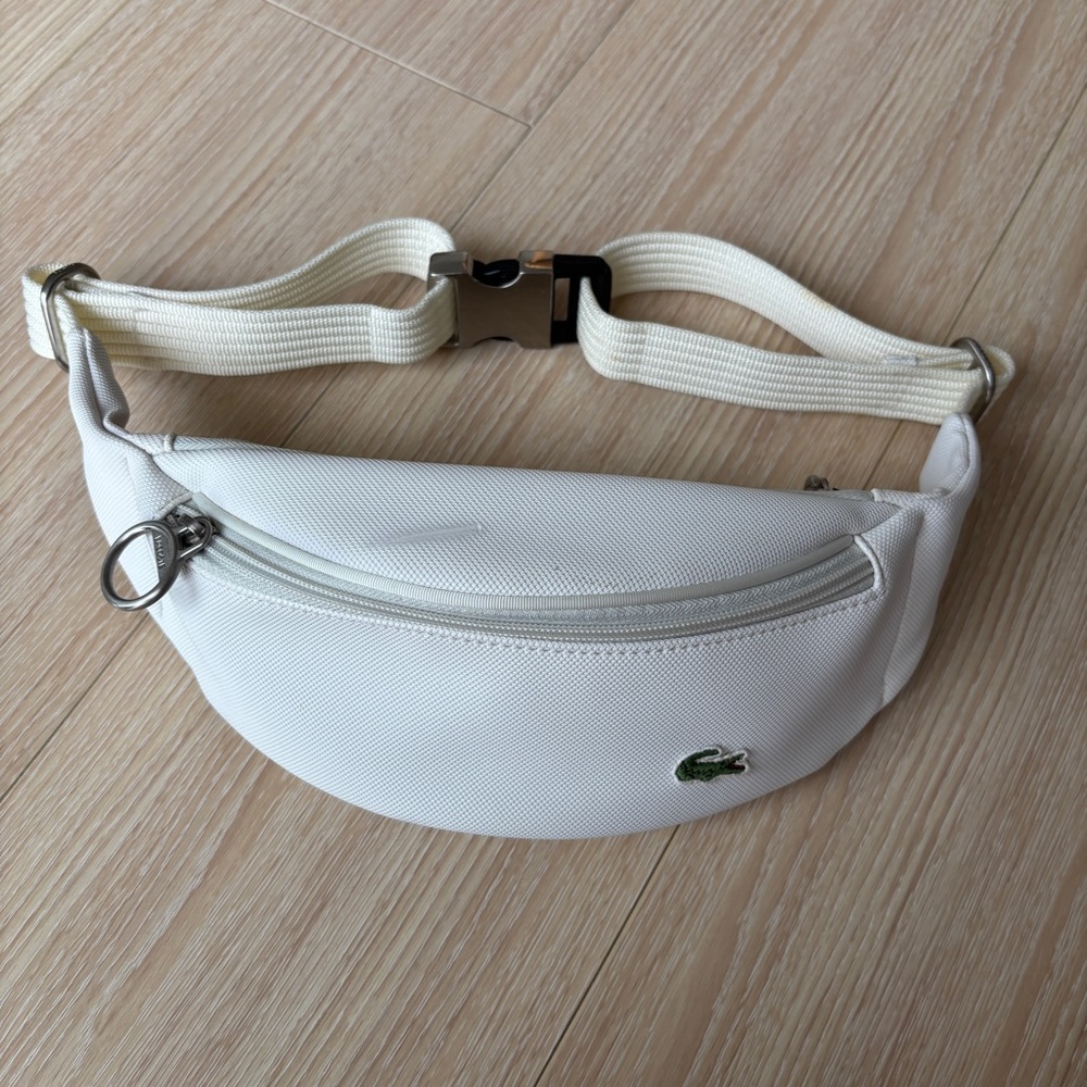 Lacoste White PVC Fanny Pack belt bag vintage original rare 2008-2009 unisex